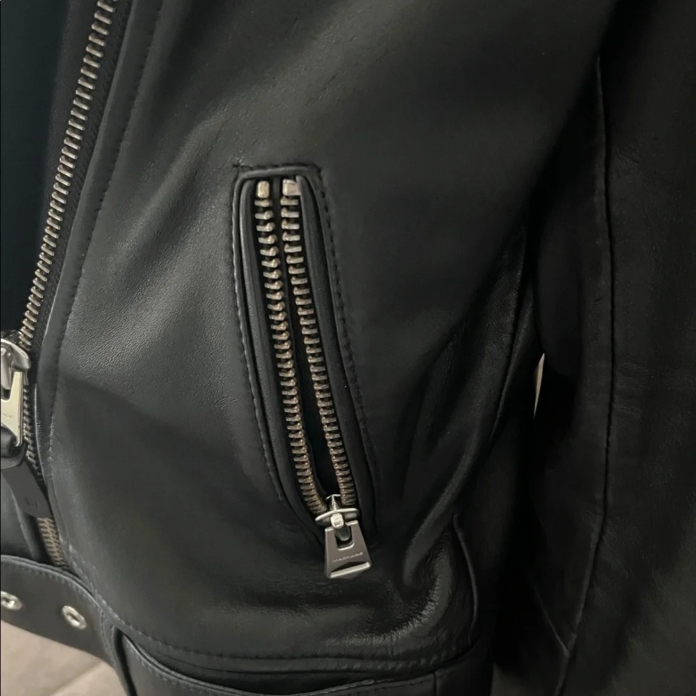 🖤Authentic Mackage Black Leather Moto Jacket (Women’s) - Picture 7 of 12